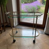 Golden brass and glass service