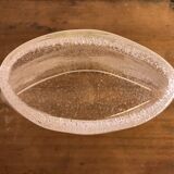 Trapezoidal vase in blown and bubbled glass