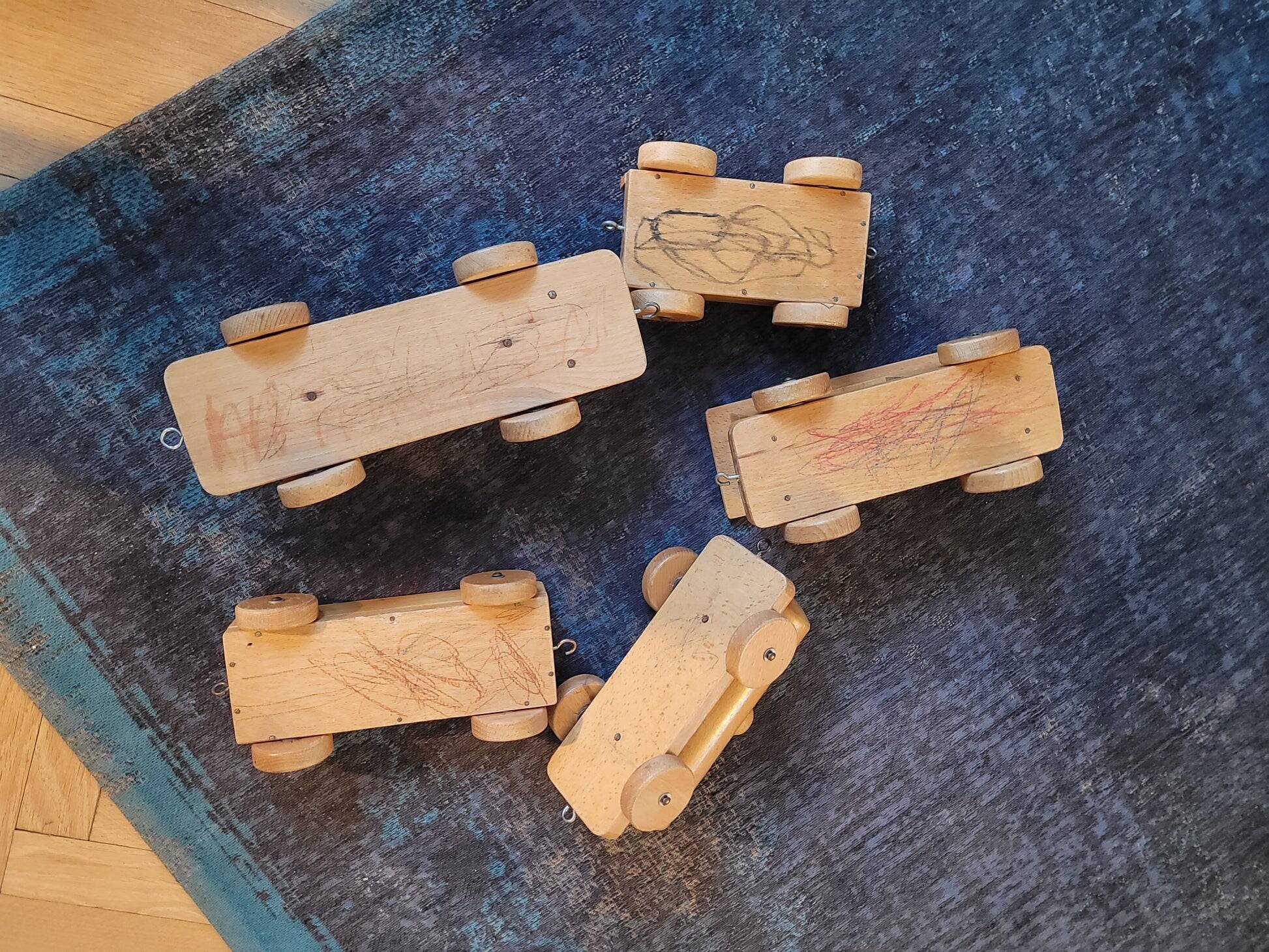 Old wooden train - beech toy
