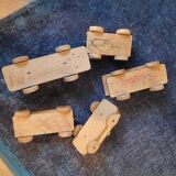 Old wooden train - beech toy