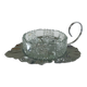 Metal and glass bowl
