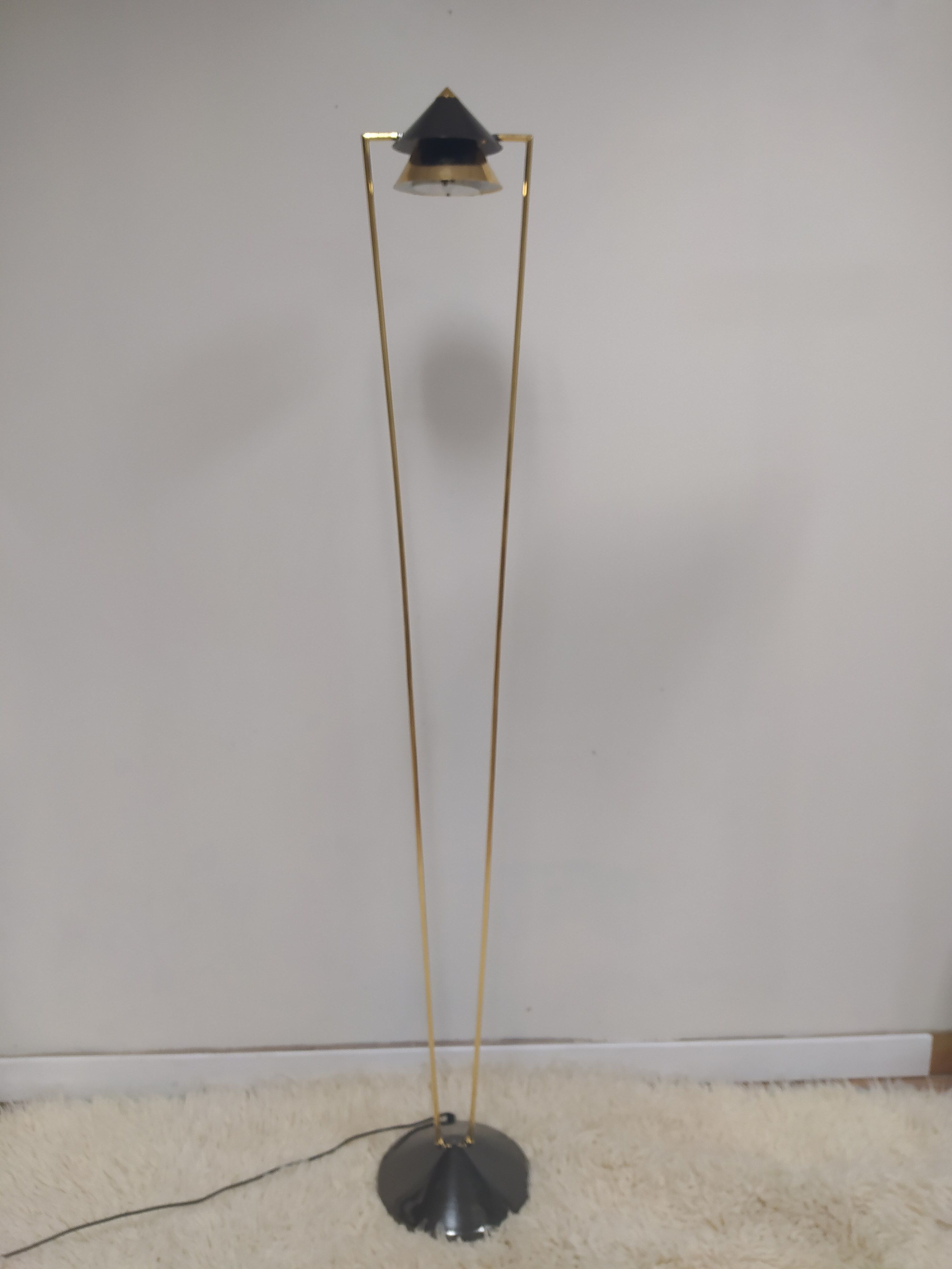 Lampadaire halogene laiton doré Relco vintage