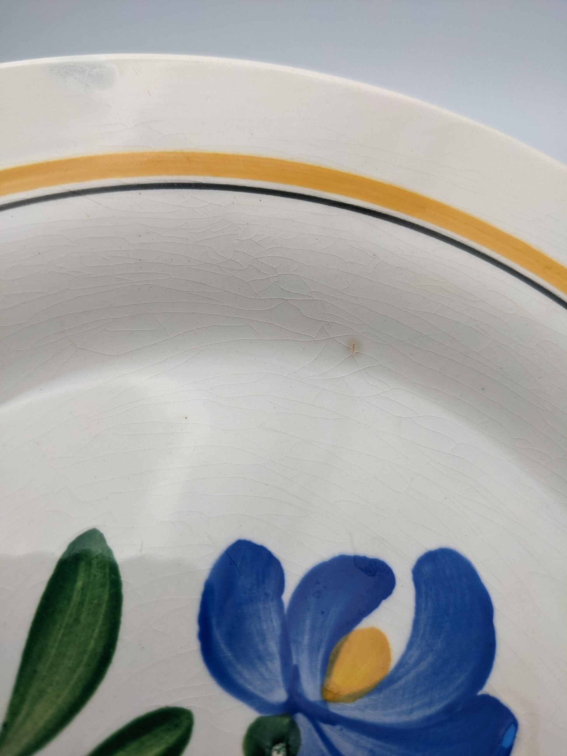 Lot 10 dessert plates digoin sarreguemines model dunkirk floral decoration