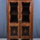 Showcase in precious wood marquetry, Louis XV Transition style.