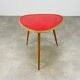 Table d'appoint tripode osier rouge années 50
