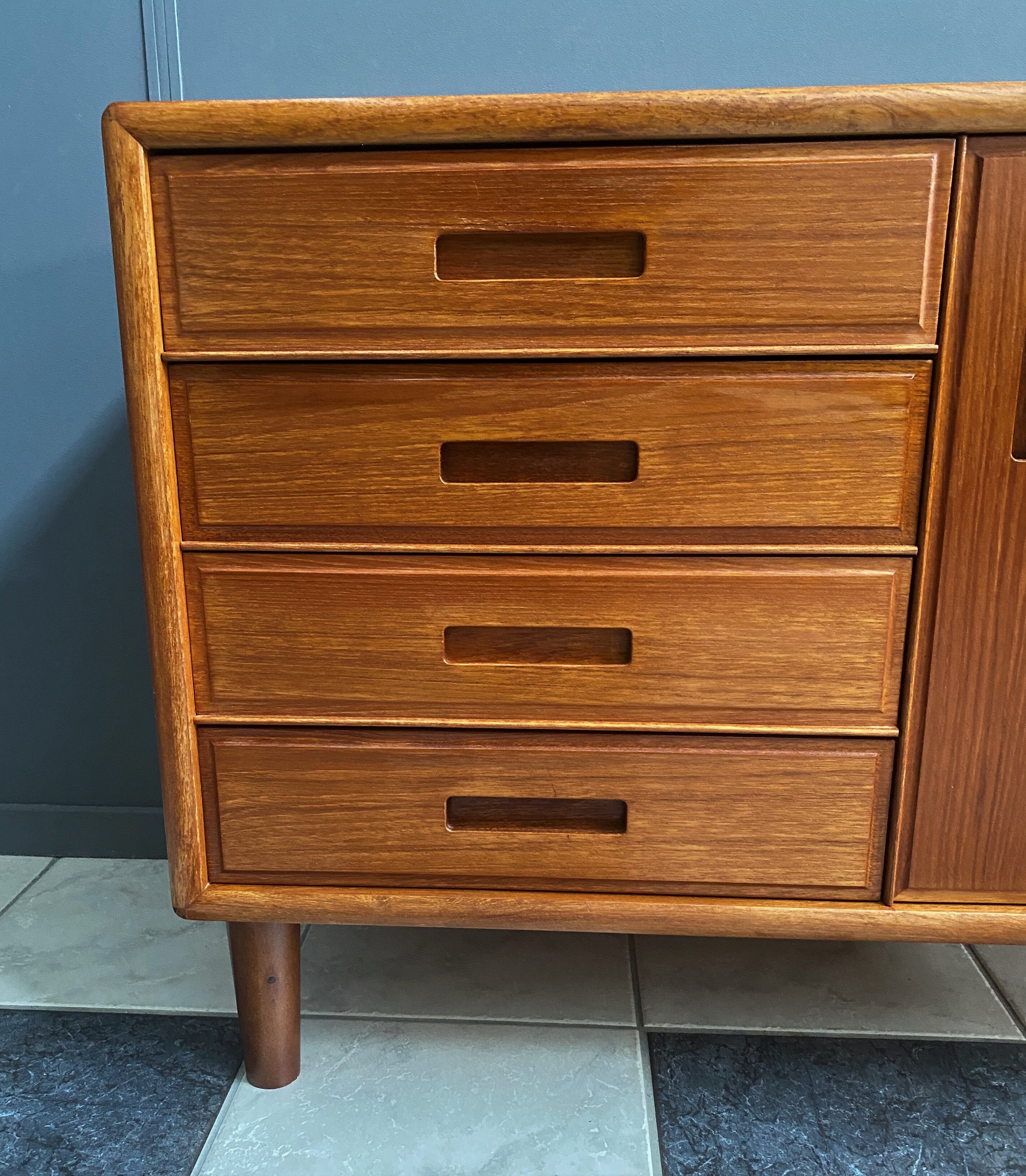 Danish Teak sideboard with drawers and door, 1960s