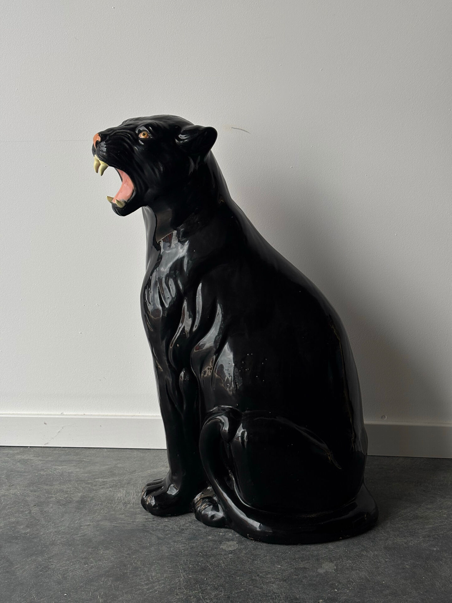 Ceramic panther, Italy 1970