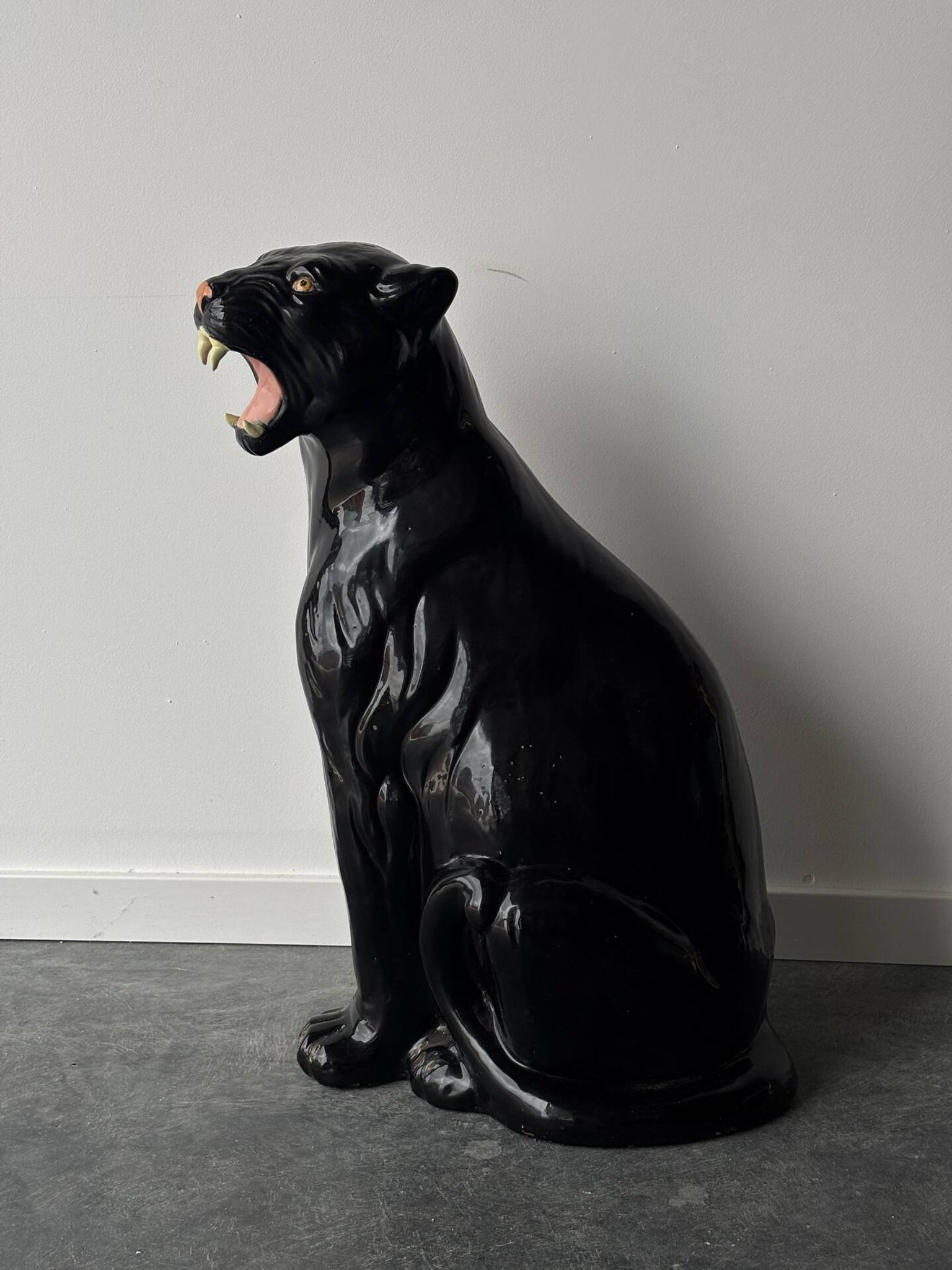 Ceramic panther, Italy 1970