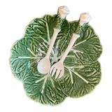 Vintage cabbage bowl and ceramic salad cutlery