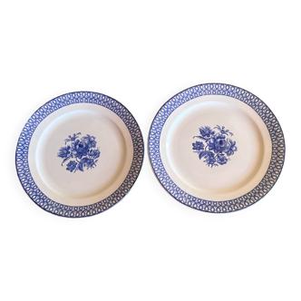 Set of 2 plates with desssert Sarreguemines model "Helsingör"