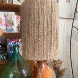 Lampe dauphin en bois années 70
