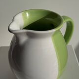 90s white and green ceramic carafe H17 D11
