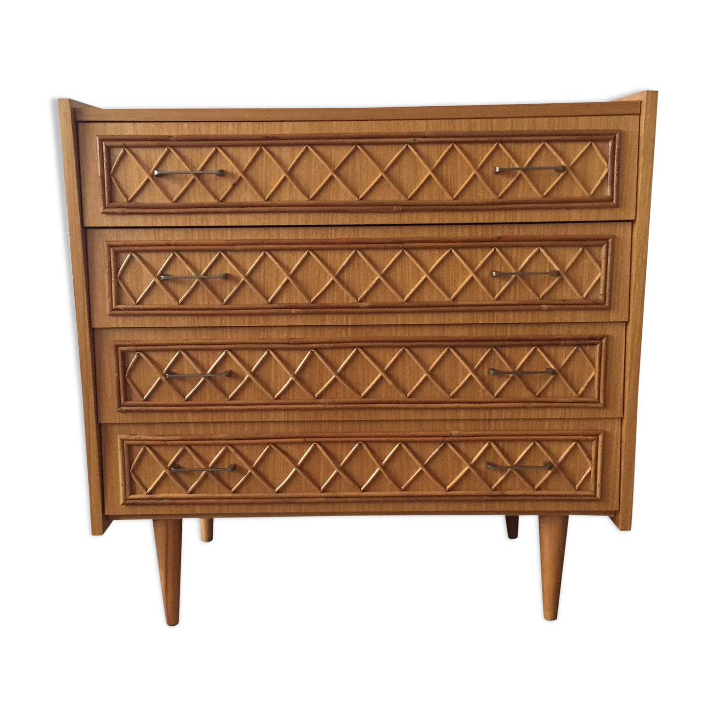 Vintage with rattan dresser