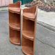 Pair of 19th-century solid wood corner wall shelves.
