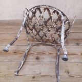 Xix° wrought iron garden armchair