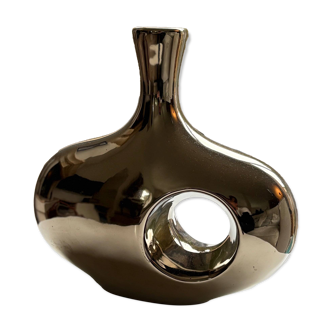 Vase en céramique chromé, Vallauris