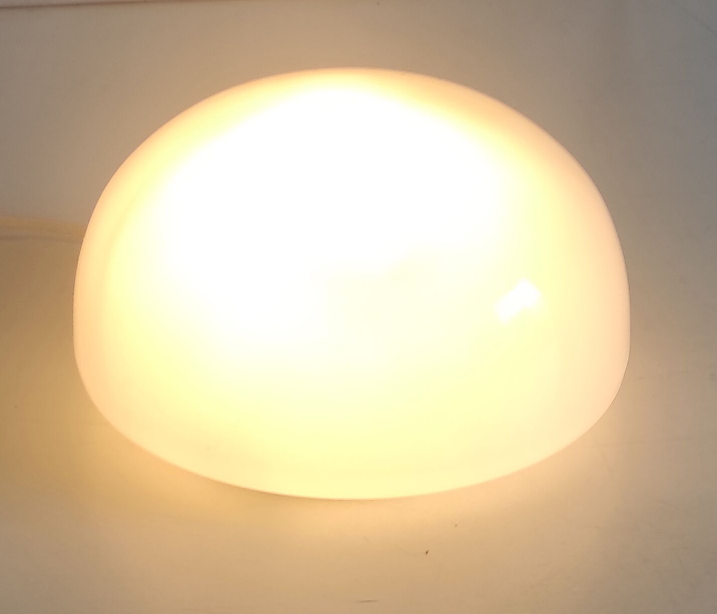 Ceiling lamp half-globe opaline, 60s/70s