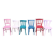 Set of 6 mismatched vintage bistro wooden chairs