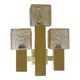 Vintage wall lamp Kalmar Austria, brass glass, 60s