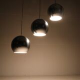 Set of 3 original Louis Poulsen / Verner Panton “Topan” pendant lamps / mid-century Danish modern design / 1960s / 1970s