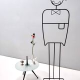 Tripod Beech and Glass Side Table, Italy, 1980s