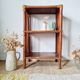 Etagère - bibliothèque rotin bois patinée