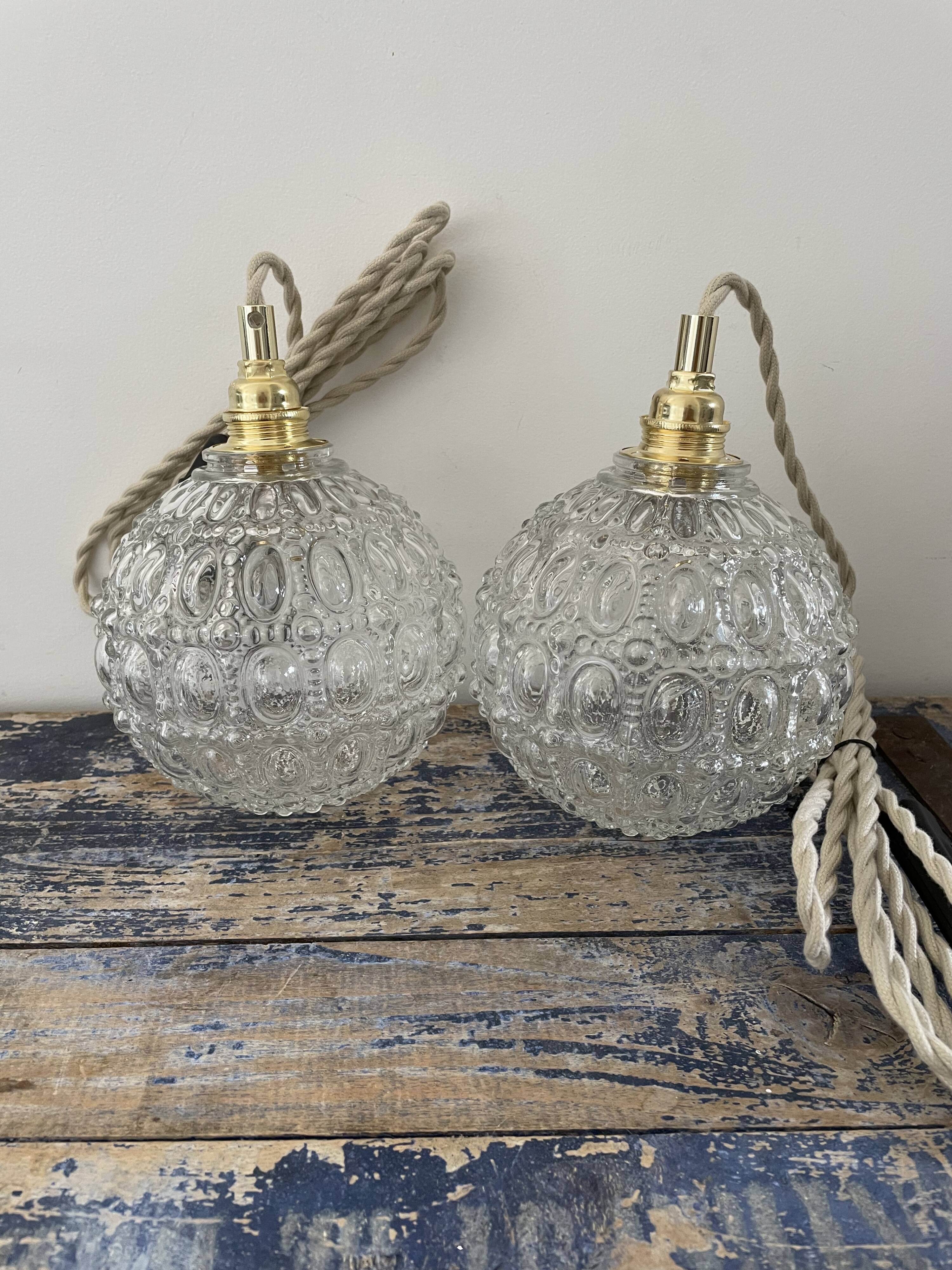 Set of two new electrified vintage globe walkers