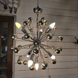 1970s chrome metal Sputnik chandelier