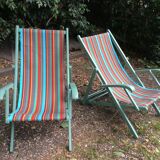 Long chairs of the 60 years green (pair)