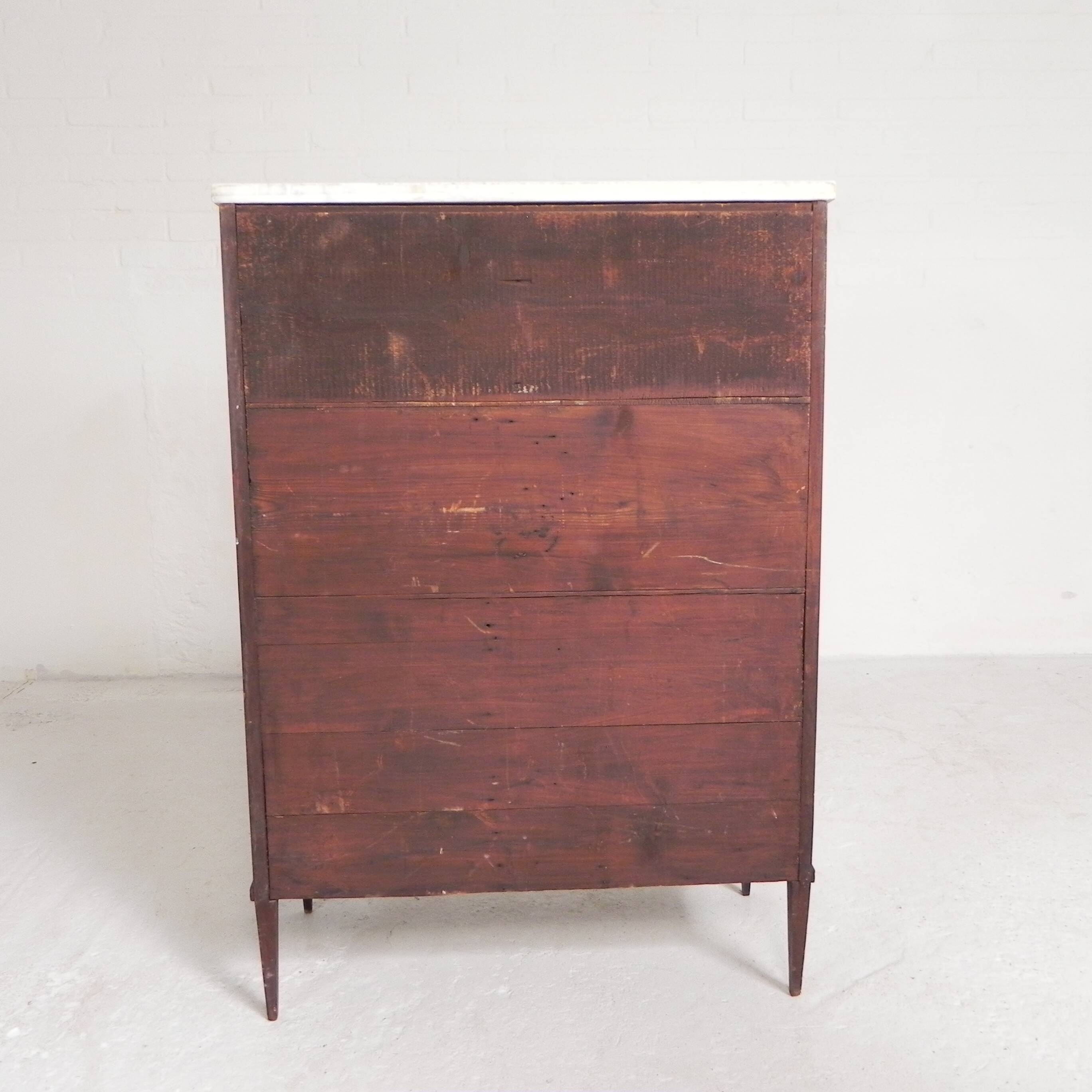 Mahogany display cabinet with marble top, 1920s