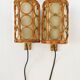 Mid-Century Rattan Wall Sconces — Louis Sognot Style