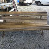 Cast iron and oak garden bench