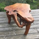 Brutalist teak root coffee table