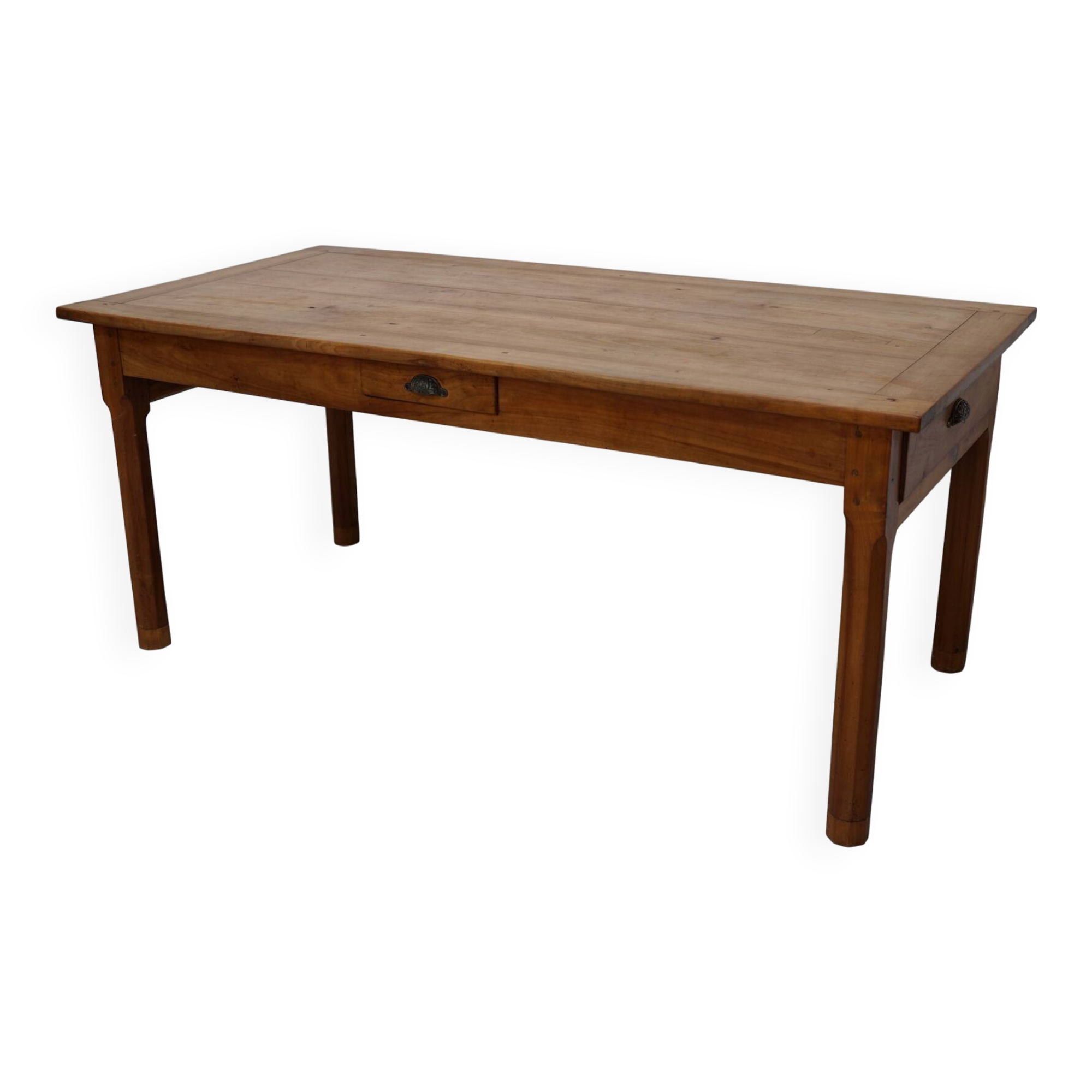 Antique Cherry French Farmhouse Dining Table, 19th Century