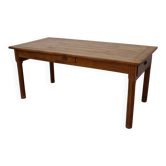 Table à manger de ferme française en cerisier antique, 19e siècle