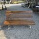 Garden bench with cast iron legs and oak slats