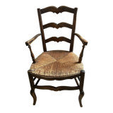 Armchair country paillé XIXth