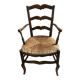 Fauteuil campagne paillé XIXème