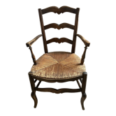 Fauteuil campagne paillé XIXème