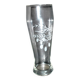 Large vintage beer glass in enamelled glass with hop flowers H22cm