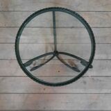 Round coffee table metal and glass