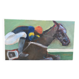 Jockey sur son cheval signé