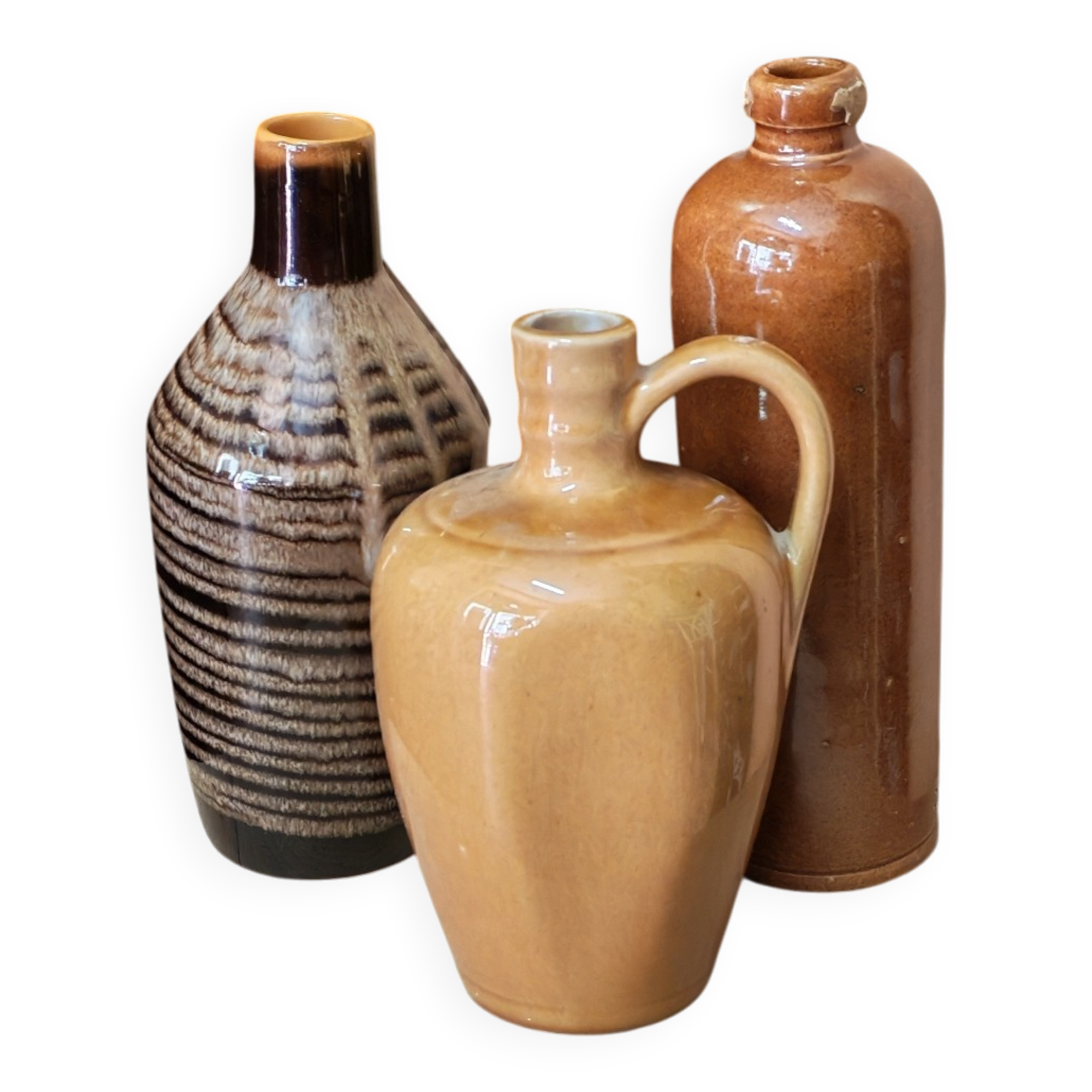Set of vintage bottle vases