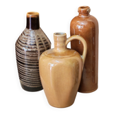 Set of vintage bottle vases