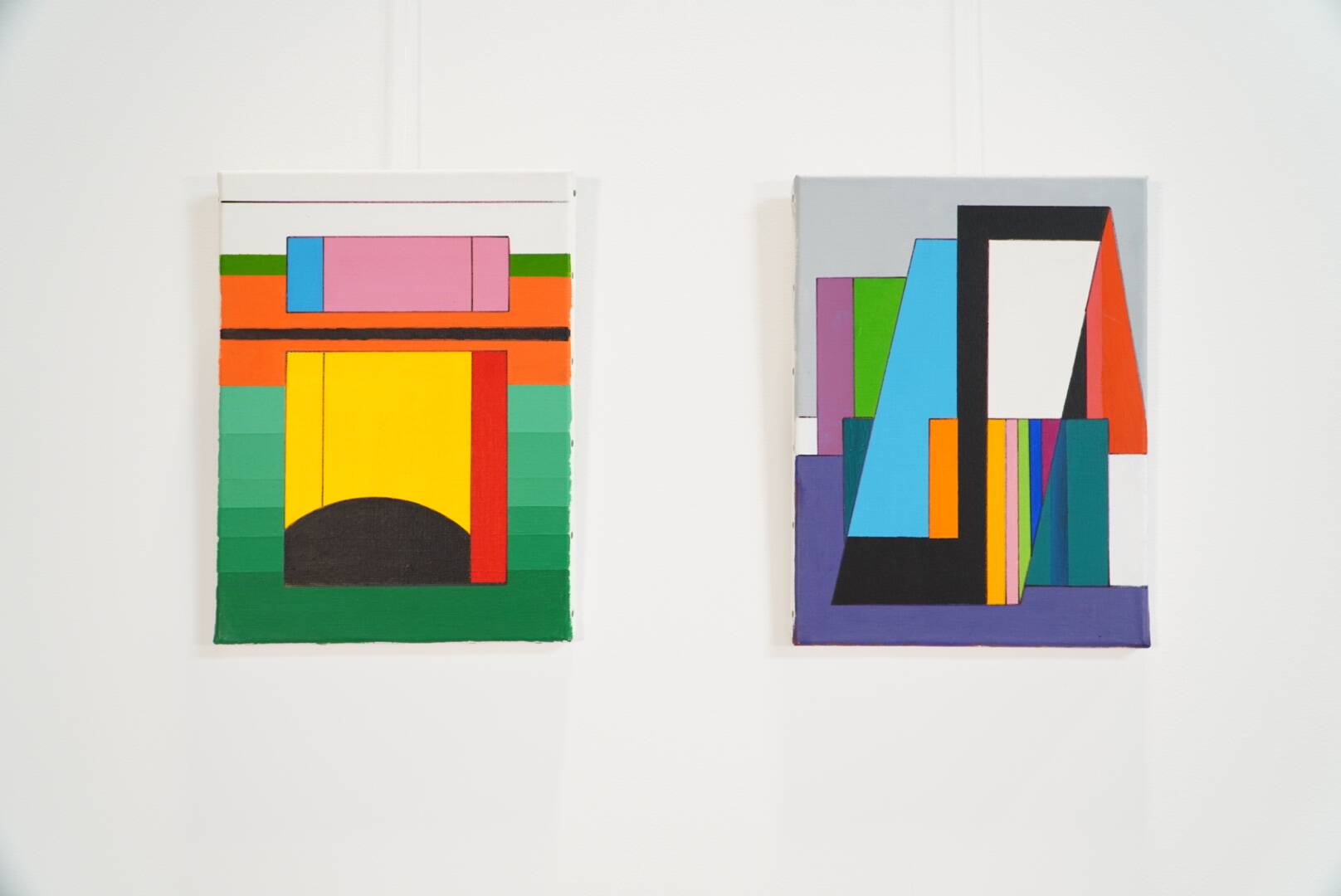 Guy Vandenbranden, Abstract Geometric Oil on Canvas