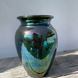 Vintage iridescent ceramic vase