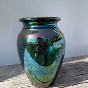 Vintage iridescent ceramic vase