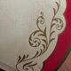 Pair of red and gold parchment lampshades