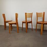 Pine chairs 80s set of 4