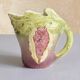 Rare vintage Italian majolica pitcher or jug in the shape of a fig.